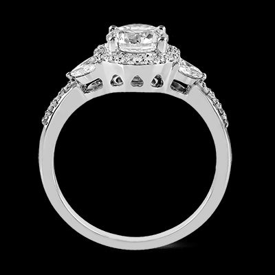 ZR909 Engagement Ring in 14k Gold with Diamonds