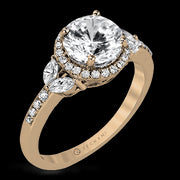 ZR909 Engagement Ring in 14k Gold with Diamonds