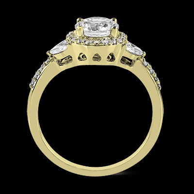ZR909 Engagement Ring in 14k Gold with Diamonds