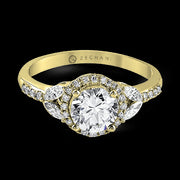 ZR909 Engagement Ring in 14k Gold with Diamonds