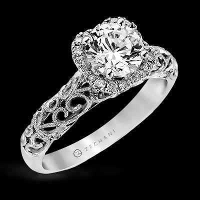 ZR914 Engagement Ring in 14k Gold with Diamonds