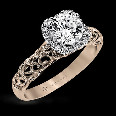 ZR914 Engagement Ring in 14k Gold with Diamonds