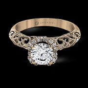 ZR914 Engagement Ring in 14k Gold with Diamonds