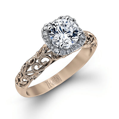 ZR914 Engagement Ring in 14k Gold with Diamonds