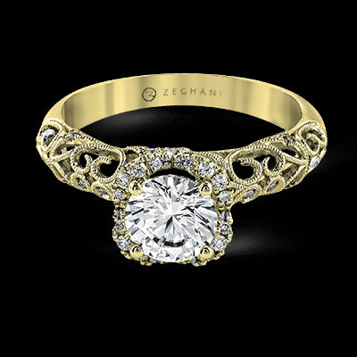 ZR914 Engagement Ring in 14k Gold with Diamonds