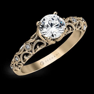ZR915 Engagement Ring in 14k Gold with Diamonds