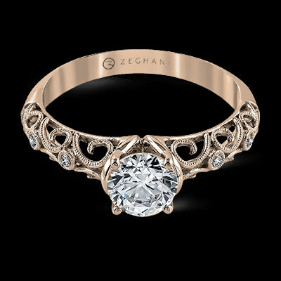 ZR915 Engagement Ring in 14k Gold with Diamonds