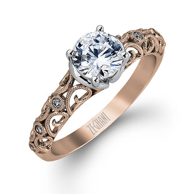ZR915 Engagement Ring in 14k Gold with Diamonds