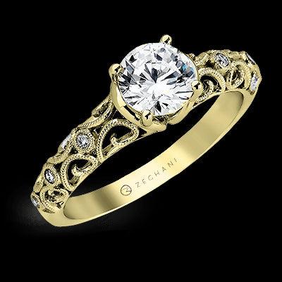 ZR915 Engagement Ring in 14k Gold with Diamonds