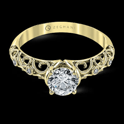 ZR915 Engagement Ring in 14k Gold with Diamonds
