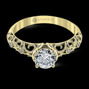 ZR915 Engagement Ring in 14k Gold with Diamonds