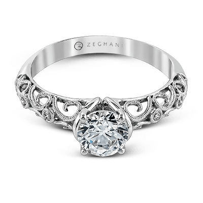 ZR915 Engagement Ring in 14k Gold with Diamonds