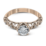ZR915 Engagement Ring in 14k Gold with Diamonds