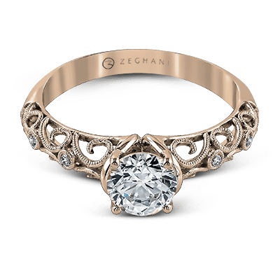 ZR915 Engagement Ring in 14k Gold with Diamonds