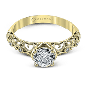 ZR915 Engagement Ring in 14k Gold with Diamonds