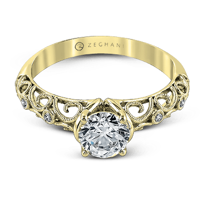 ZR915 Engagement Ring in 14k Gold with Diamonds