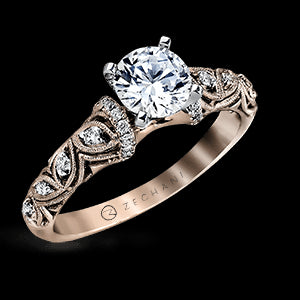 ZR916 Engagement Ring in 14k Gold with Diamonds
