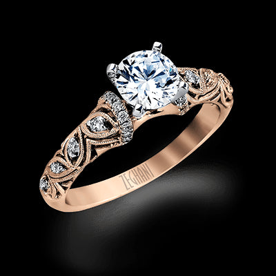 ZR916 Engagement Ring in 14k Gold with Diamonds