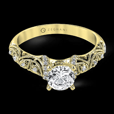 ZR916 Engagement Ring in 14k Gold with Diamonds