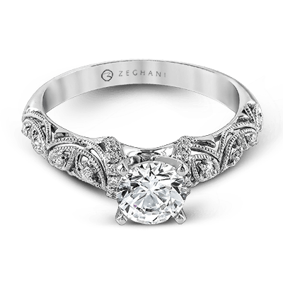 ZR916 Engagement Ring in 14k Gold with Diamonds
