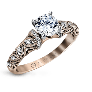 ZR916 Engagement Ring in 14k Gold with Diamonds
