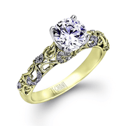 ZR917 Engagement Ring in 14k Gold with Diamonds