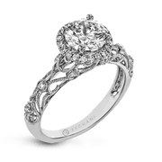 ZR924 Engagement Ring in 14k Gold with Diamonds