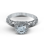 ZR924 Engagement Ring in 14k Gold with Diamonds