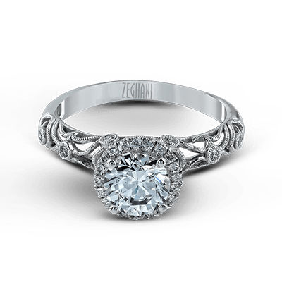 ZR924 Engagement Ring in 14k Gold with Diamonds