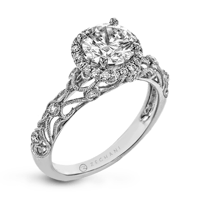 ZR924 Engagement Ring in 14k Gold with Diamonds