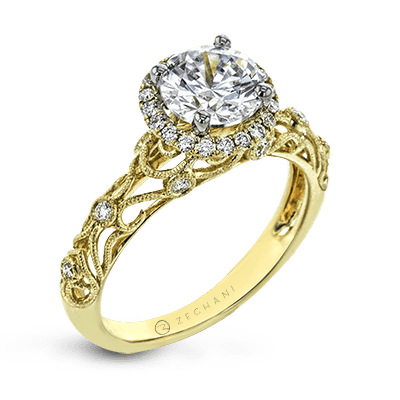 ZR924 Engagement Ring in 14k Gold with Diamonds