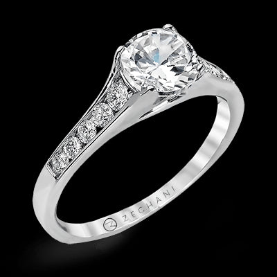 ZR969 Engagement Ring in 14k Gold with Diamonds