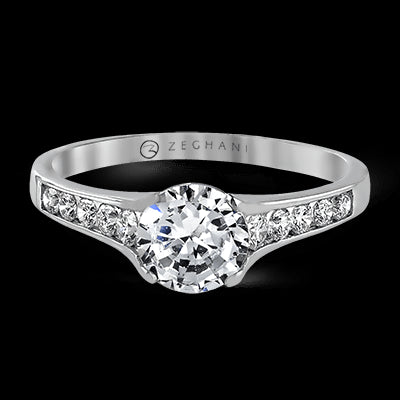 ZR969 Engagement Ring in 14k Gold with Diamonds