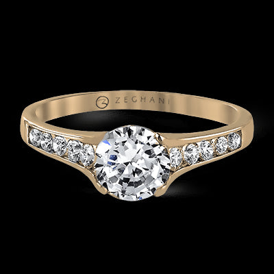 ZR969 Engagement Ring in 14k Gold with Diamonds