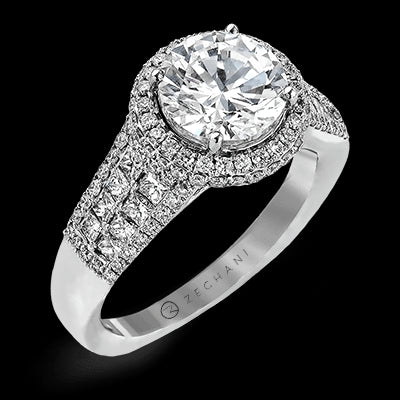 ZR973 Engagement Ring in 14k Gold with Diamonds