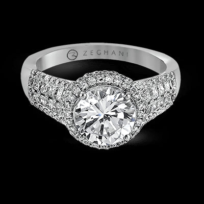 ZR973 Engagement Ring in 14k Gold with Diamonds