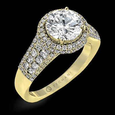 ZR973 Engagement Ring in 14k Gold with Diamonds