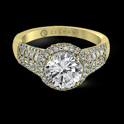 ZR973 Engagement Ring in 14k Gold with Diamonds