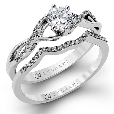 ZR981 Wedding Set in 14k Gold with Diamonds
