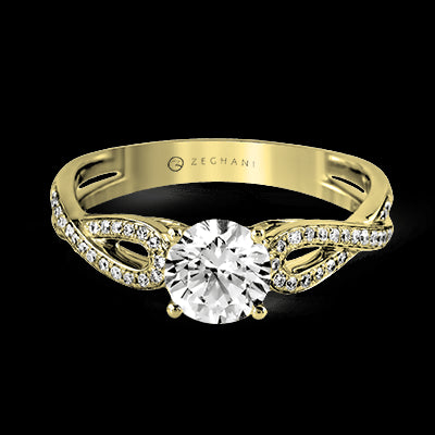 ZR998 Engagement Ring in 14k Gold with Diamonds